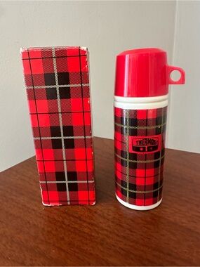 VINTAGE Avon| Plaid Thermos Decanter| EMPTY